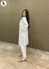 NZSC-1504 Stiched 2 Piece white Co Ord Set Cotton